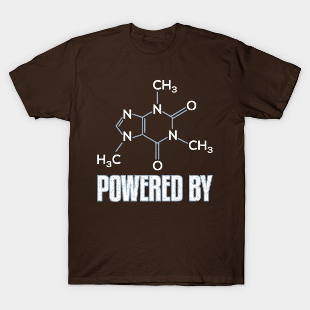 Powered By Caffeine Molecule T-Shirt by yeoys